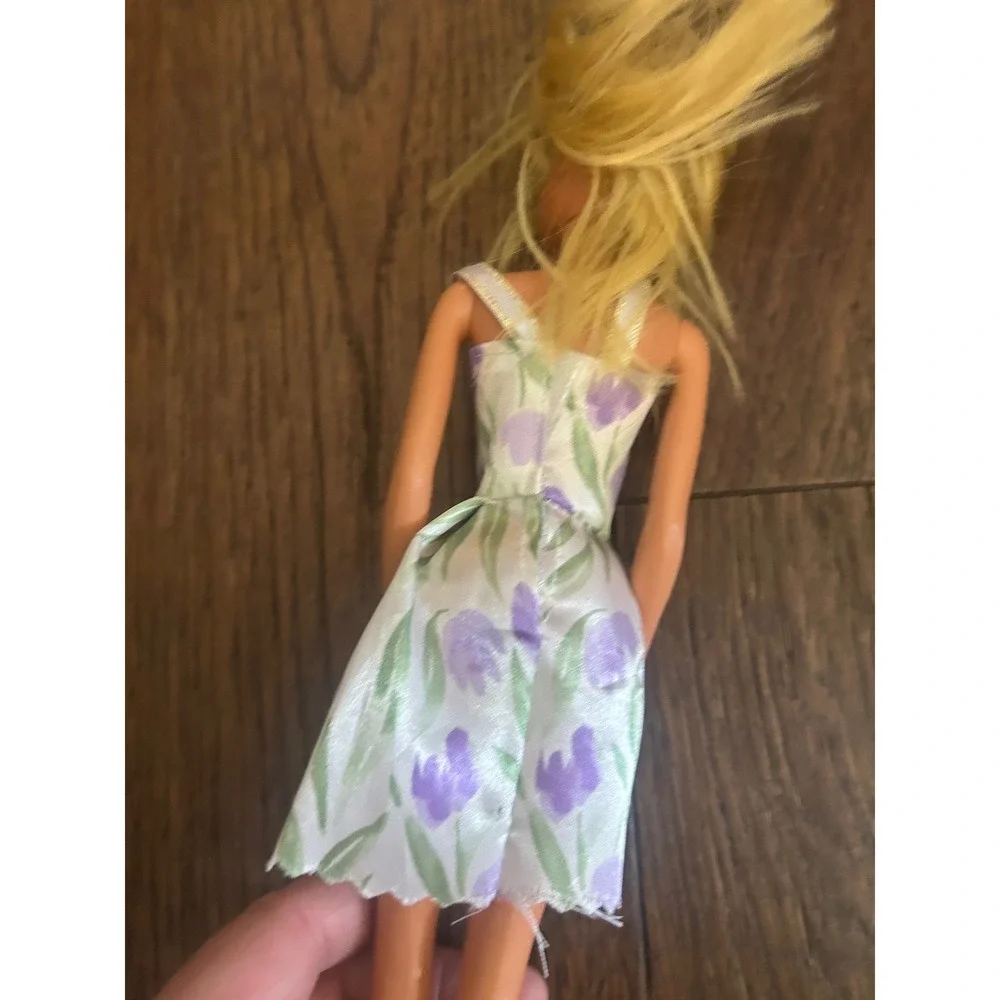 Vintage Mattel Barbie Doll 1966 Philippines Superstar Face Purple Tulip Dress